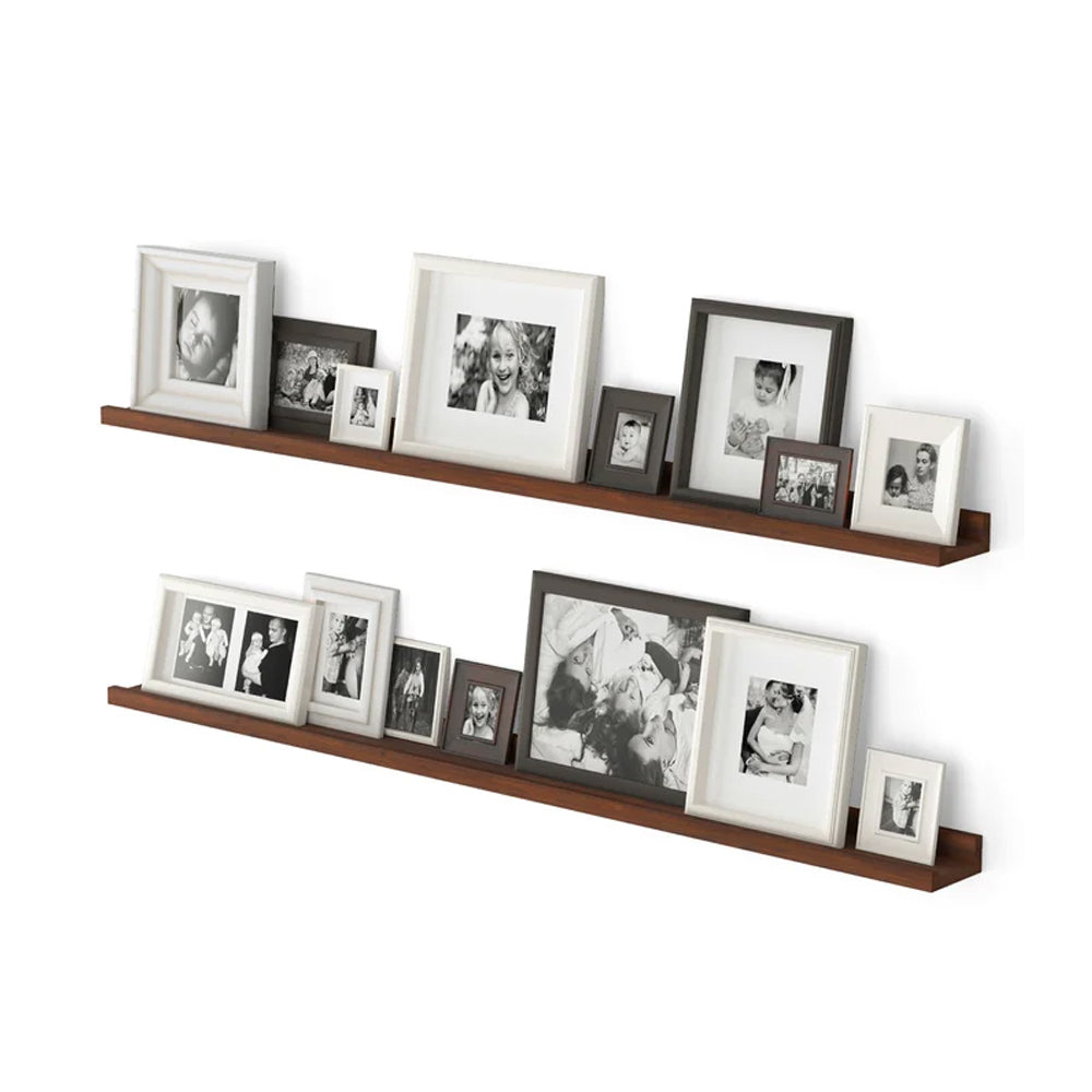 Solid Sheesham Wood 2 Piece Picture Ledge Wall Shelf (Set of 2) - Furnishiaa -  -